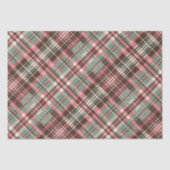 Roze, Salie & Chocolade Plaid Tissuepapier (Voorkant)