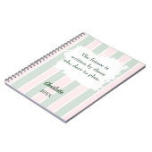 Roze salie groen inspirerend citaat schrijven notitieboek (Linkerzijde)