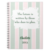 Roze salie groen inspirerend citaat schrijven notitieboek (Voorkant)