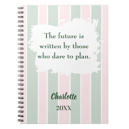 Roze salie groen inspirerend citaat schrijven notitieboek (Voorkant)