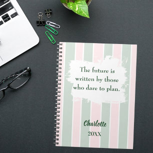 Roze salie groen inspirerend citaat schrijven notitieboek