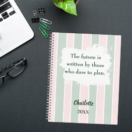 Roze salie groen inspirerend citaat schrijven notitieboek