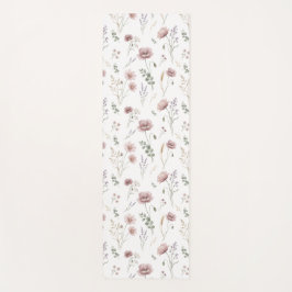 Roze Salie Groen Waterverf Wildbloem Yogamat