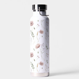 Roze Salie Groene Aquarel Wilde Bloem Waterfles