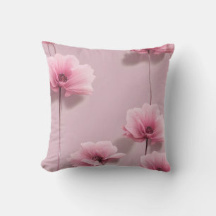 Roze Salie Groene Bloemen Laat Waterverf Patroon Buitenkussen