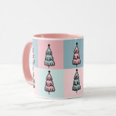 Roze Salie Kerstboom Patroon Mok (Voorkant links)