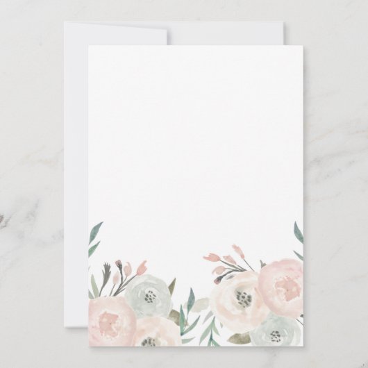 Roze Salie Mint Groen Moderne Bloemige Verjaardags Kaart (Achterkant)