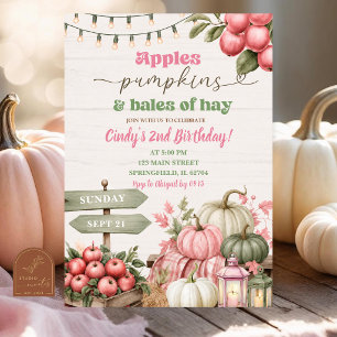 Roze salie rustieke herfst verjaardag kaart