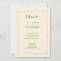 Roze Salie Whimsical Handgeschreven Menukaart