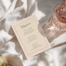 Roze Salie Whimsical Handgeschreven Menukaart