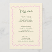Roze Salie Whimsisch Handgeschreven Menu (Voorkant)