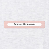 Roze & Saliegroen Gingham Geruite Aangepaste Naam Labels (Design 1)