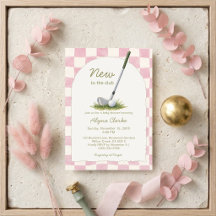 Roze & Saliegroen Nieuw in de Golfclub Baby Shower