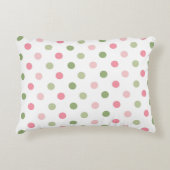 Roze & Saliegroen Pastel Stippen Accent Kussen (Voorkant)