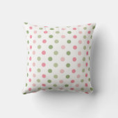 Roze & Saliegroen Pastel Stippen Kussen (Achterkant)