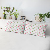 Roze & Saliegroen Pastel Stippen Kussensloop