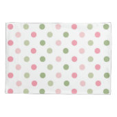 Roze & Saliegroen Pastel Stippen Kussensloop (Achterkant)