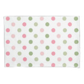 Roze & Saliegroen Pastel Stippen Kussensloop (Voorkant)