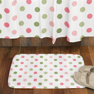 Roze & Saliegroen Stippen Badmat