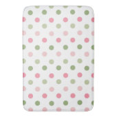 Roze & Saliegroen Stippen Badmat (Voorkant Verticaal)