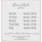 Roze Salon Business Sign Sticker (Voorkant)