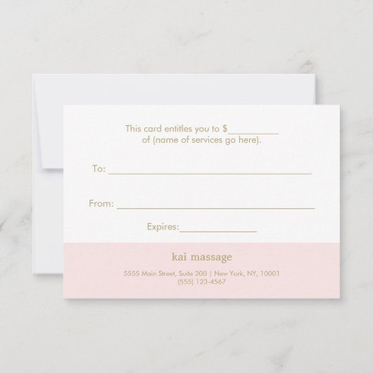 Roze Salon Spa Cadeaubon (Achterkant)