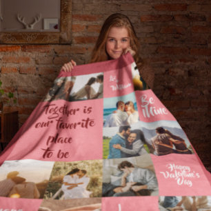 Roze samen voor altijd van je Valentijn houden Fleece Deken