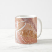 Roze SandStone Agate Marble Abstract Name Monogram Koffiemok (Voorkant rechts)