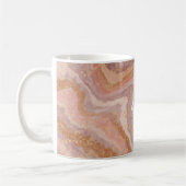 Roze SandStone Agate Marble Abstract Name Monogram Koffiemok (Links)