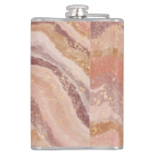 Roze Sandstone Agate Marble Abstracte Name Monogra Heupfles (Achterkant)