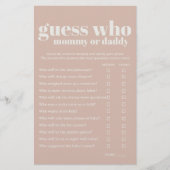 Roze Sandstone Typografie Baby shower Mom Dad Game Flyer (Voorkant)