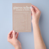 Roze Sandstone Typografie Baby shower Mom Dad Game Flyer (Hand)