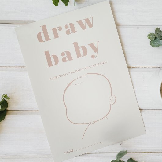 Roze Sandstone Typografie Douche Draw Baby Game Flyer