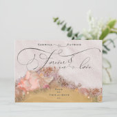 Roze Sandy Beach Seashells Forever in Love Kaart (Staand voorkant)