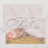 Roze Sandy Beach Seashells Forever in Love Kaart (Voorkant / Achterkant)