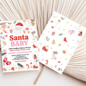 Roze Santa Baby Baby shower Kaart