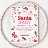 Roze Santa Baby Baby shower Kaart