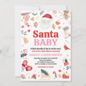 Roze Santa Baby Baby shower Kaart (Voorkant)