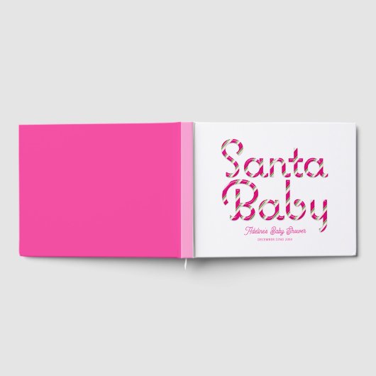 Roze Santa Baby Christmas Baby shower Guestbook Gastenboek (Volledig)
