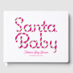 Roze Santa Baby Christmas Baby shower Guestbook Gastenboek<br><div class="desc">Creëer een aandenken van lieve herinneringen met dit feestelijke roze "Santa Baby" baby shower gastenboek. Met speelse candy cane belettering en gepersonaliseerde event details, is dit hardcover gastenboek ideaal voor het opnemen van warme wensen, ouderschap advies, of voorspellingen van uw gasten. Een charmante touch voor uw vakantie-thema baby shower dat...</div>
