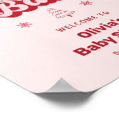 Roze Santa Baby Christmas Baby shower Welkom Poster (Hoek)