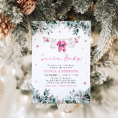 Roze Santa Baby Christmas Clothesline Baby shower Kaart