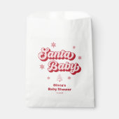 Roze Santa Baby Kerst Baby shower Bedankzakje (Voorkant)