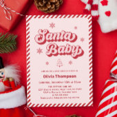 Roze Santa Baby Kerst Baby shower Kaart