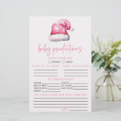 Roze Santa Baby shower voorspellingen activiteit Briefpapier (Staand voorkant)