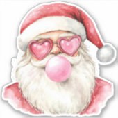  roze Santa Bubblegum voor kerst Sticker (Voorkant)