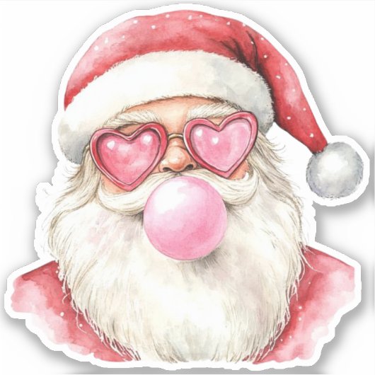  roze Santa Bubblegum voor kerst Sticker (Voorkant)