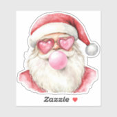  roze Santa Bubblegum voor kerst Sticker (Vel)
