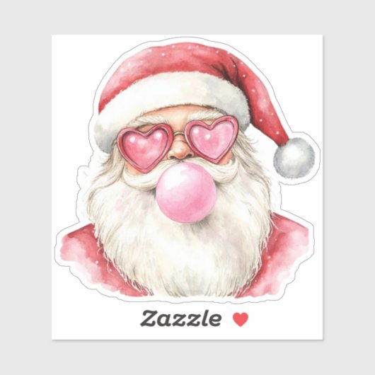  roze Santa Bubblegum voor kerst Sticker (Vel)