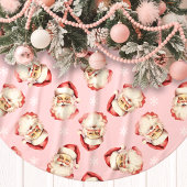 Roze  Santa Claus Gezicht Waterverf Kerstboom Rok